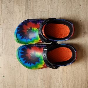 Men's Tie Dye Crocs Adjustable Wide Size 8